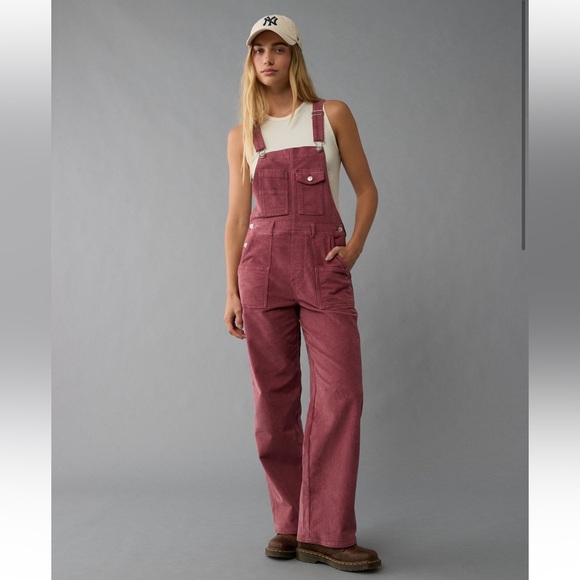 American Eagle Outfitters Denim - American Eagle Stovepipe Corduroy Overall